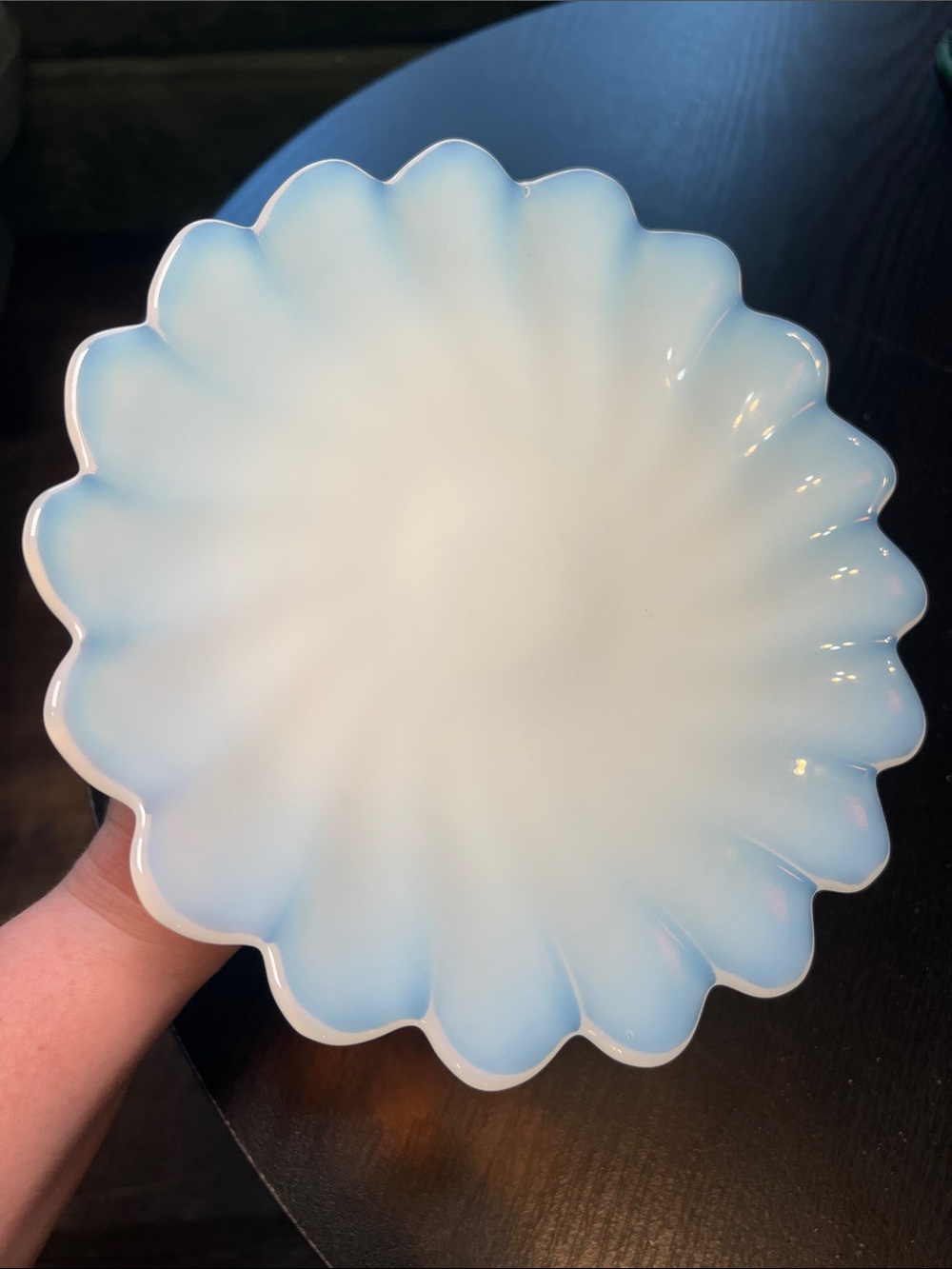Vintage Sabino French White Opalescent Glass Pedestal Dish Dessert Serving Stand - Picture 2 of 10